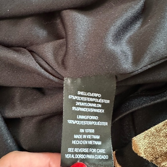 Nicole Miller STUDIO Black/Bronze Burnout Stretch Velvet Slip Dress Size 4 - Picture 17 of 17